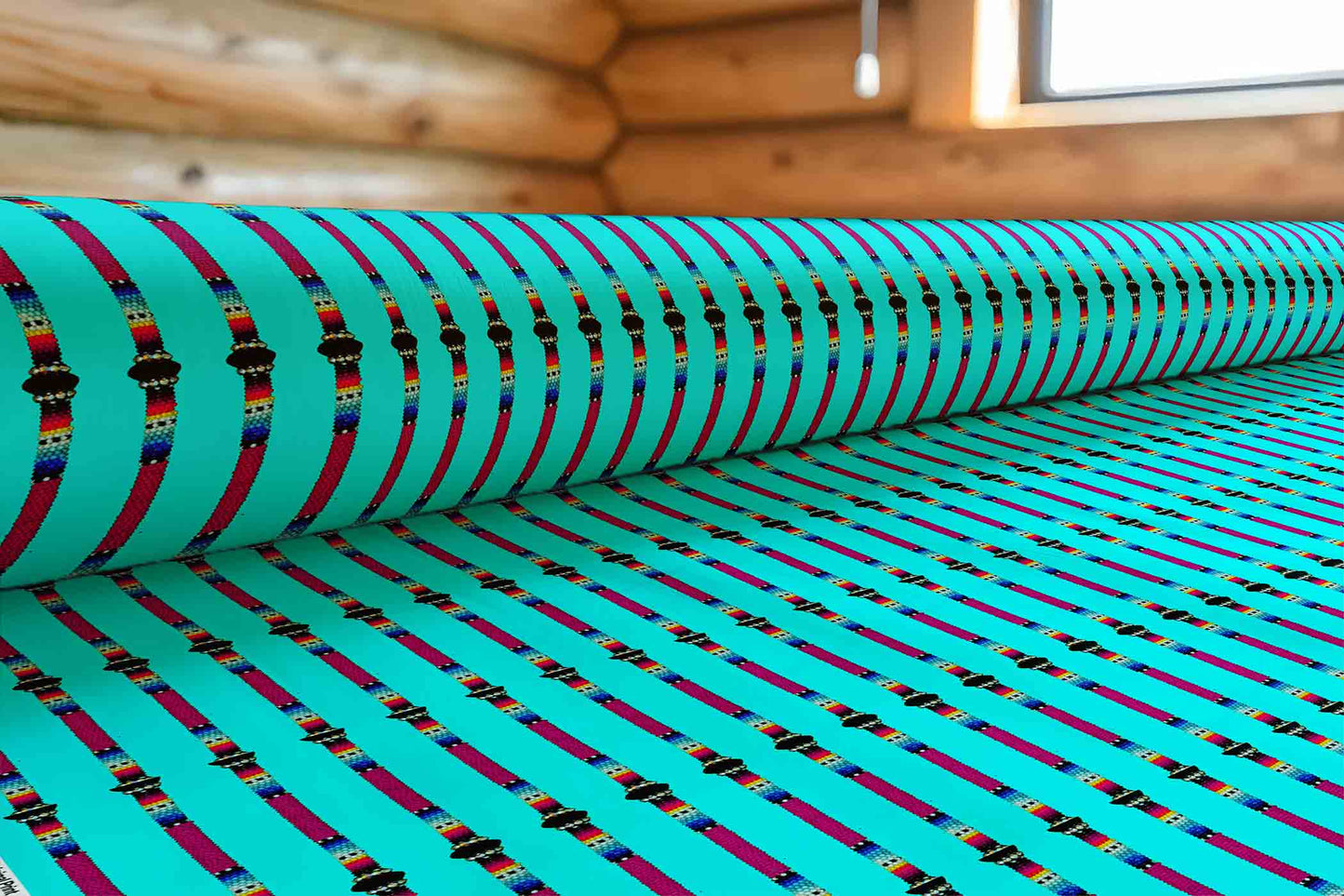 Beaded Rope Turquoise Fabric