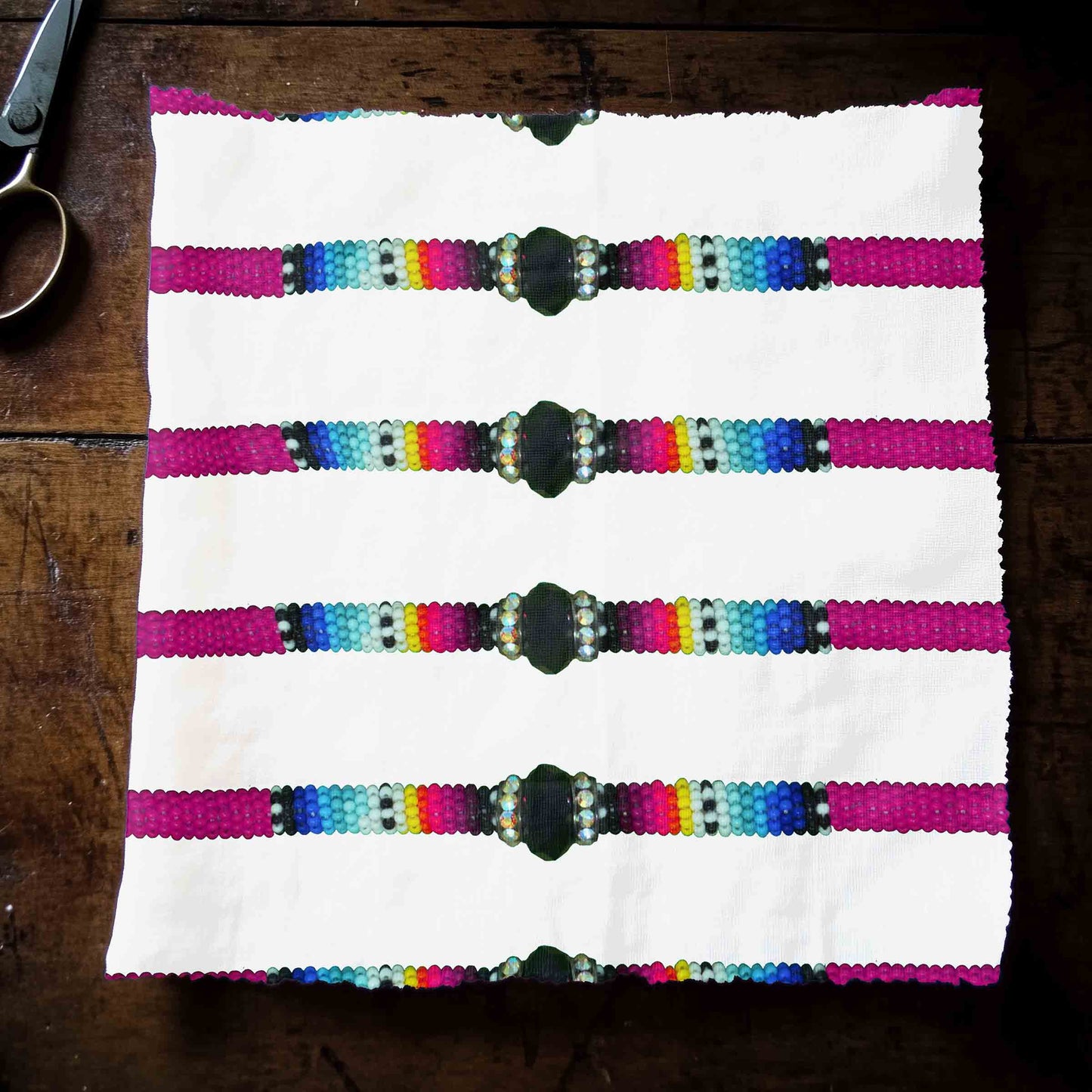Beaded Rope White Fabric