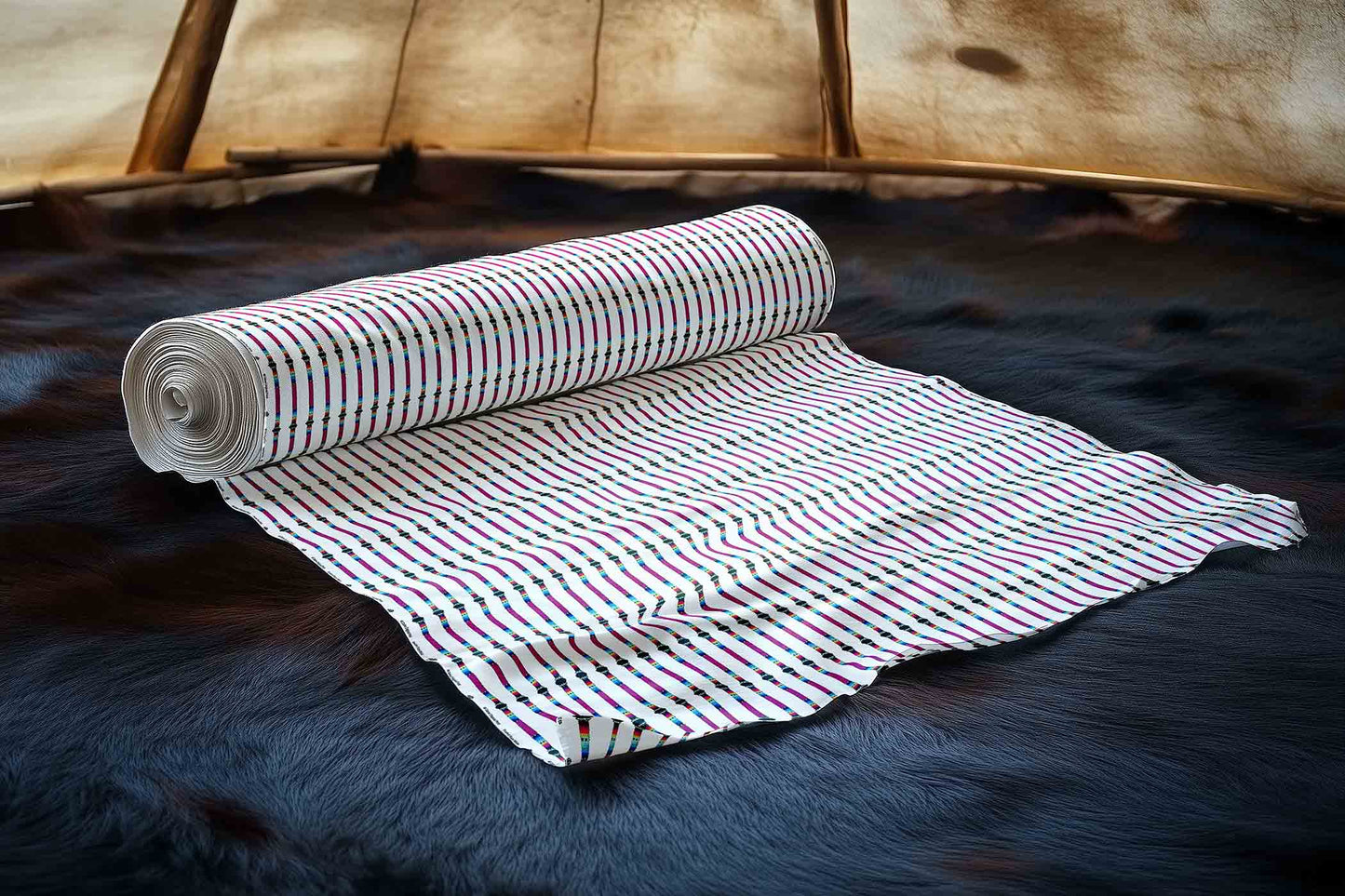 Beaded Rope White Fabric