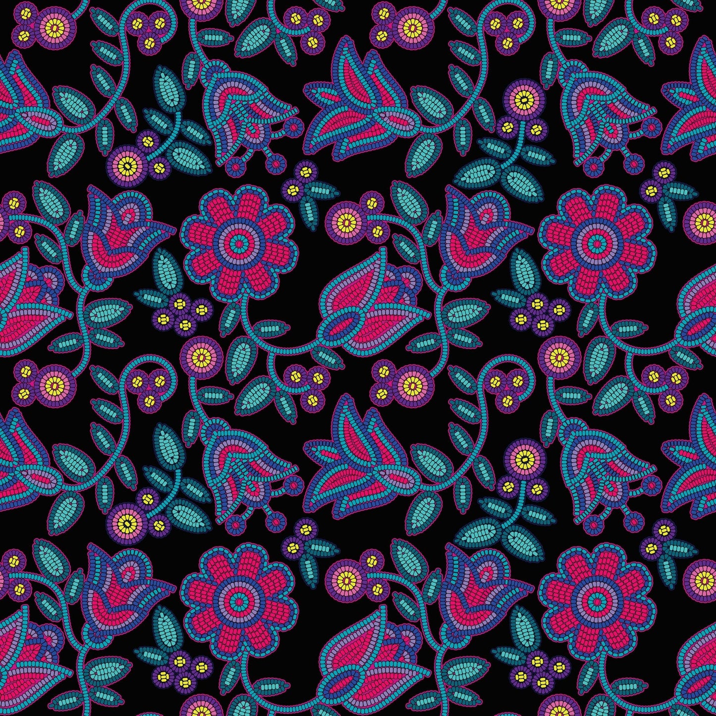 Beaded Nouveau Coal Fabric