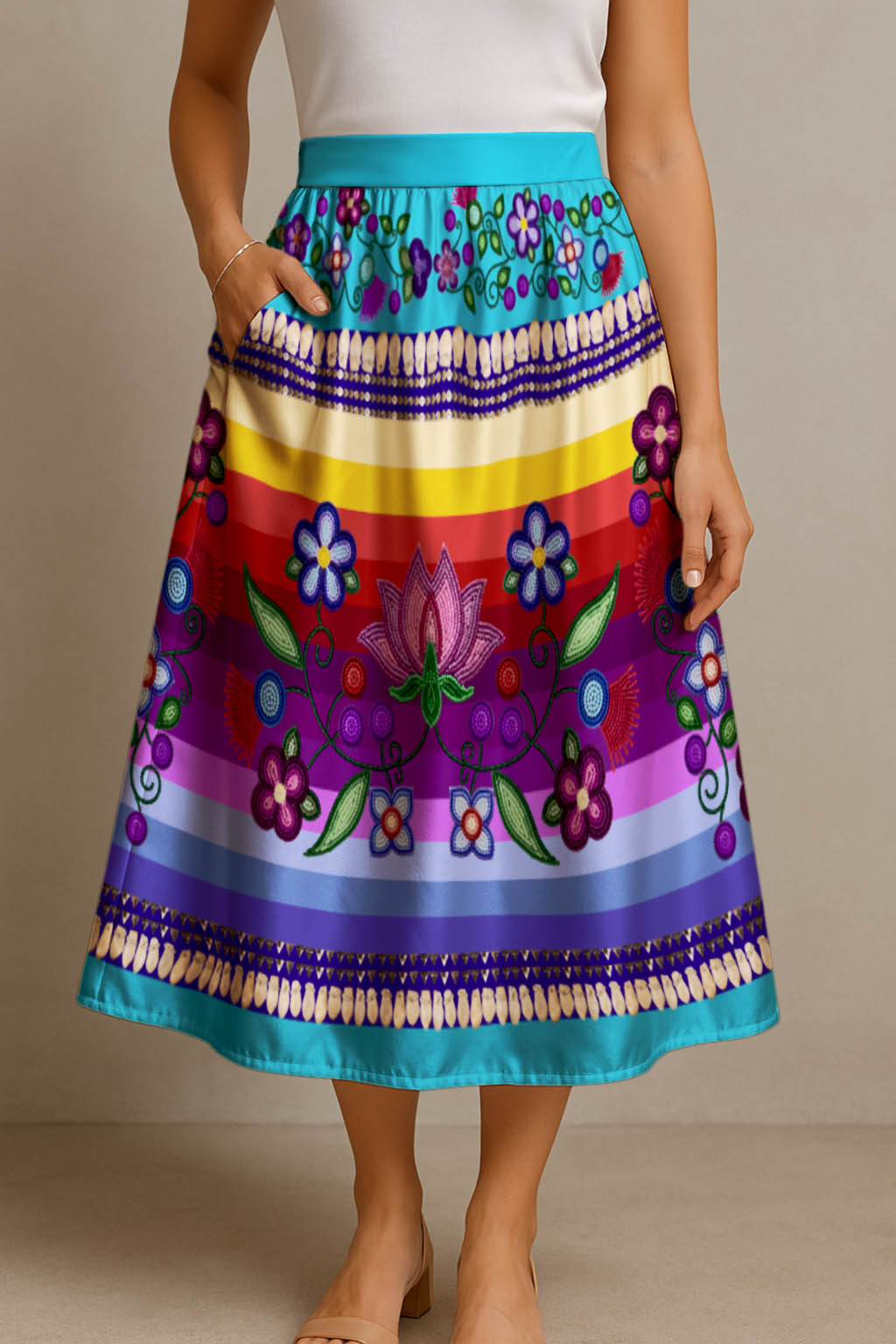 Beaded Offering Midi Skirt