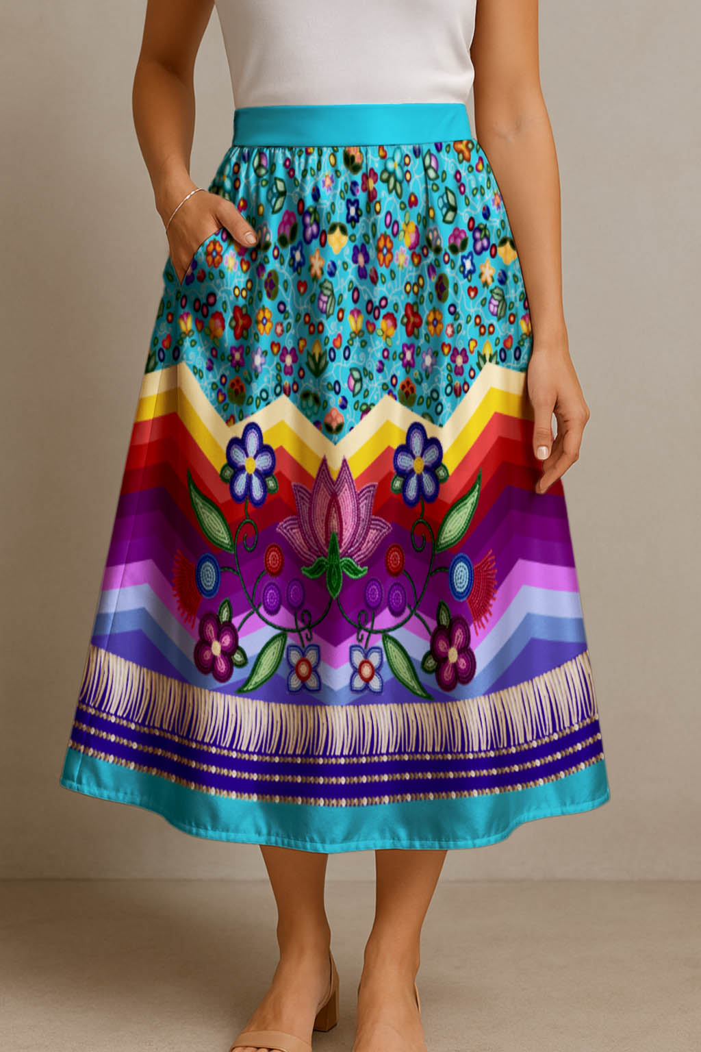 Beaded Offering Midi Skirt