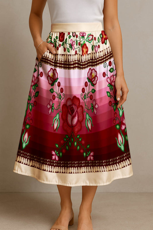 Beaded Offering Cream 1 Midi Skirt