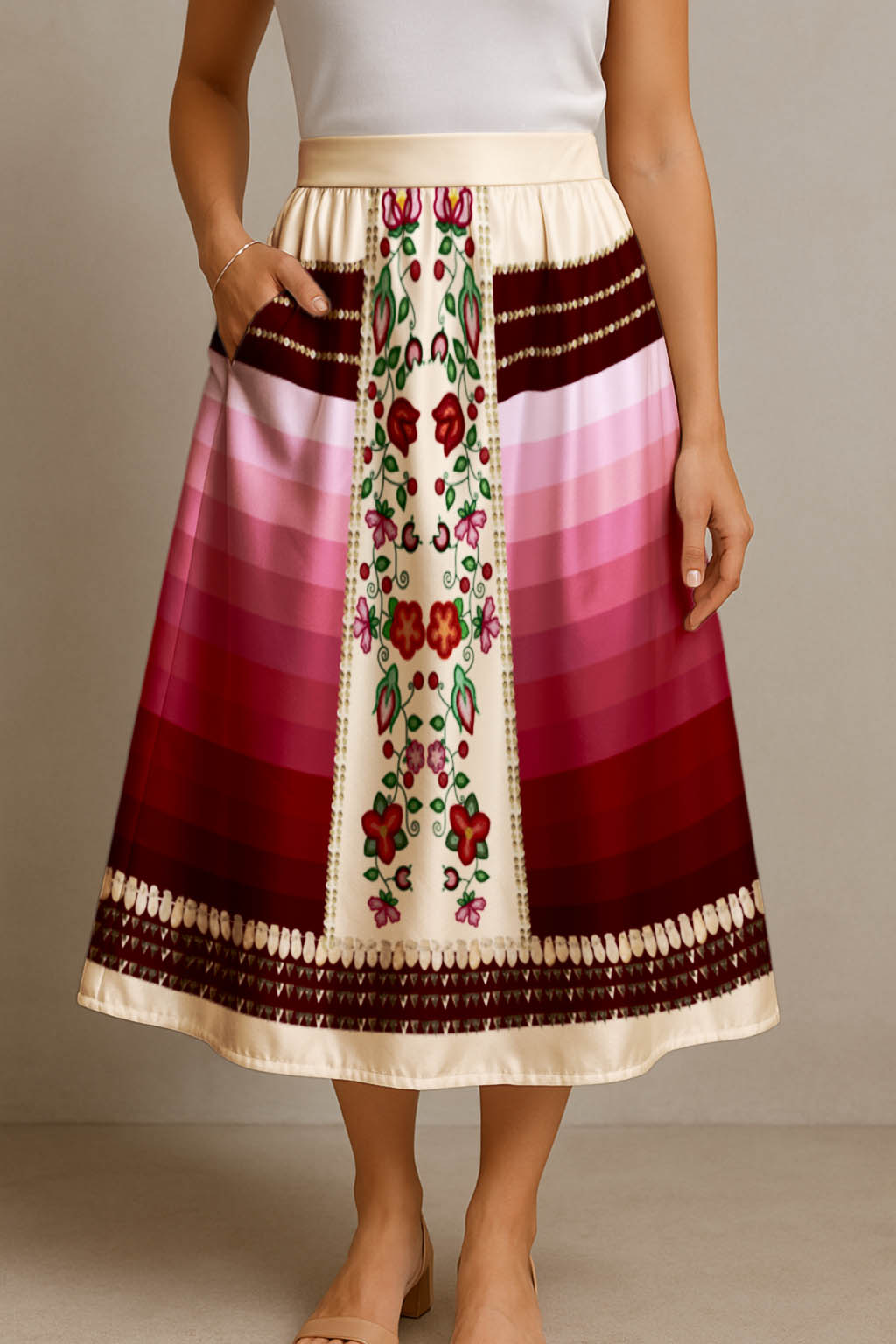 Beaded Offering Midi Skirt