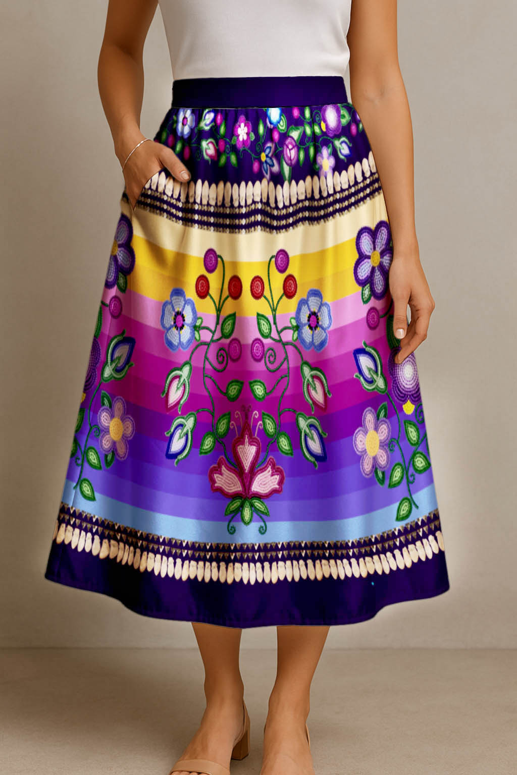 Beaded Offering Midi Skirt