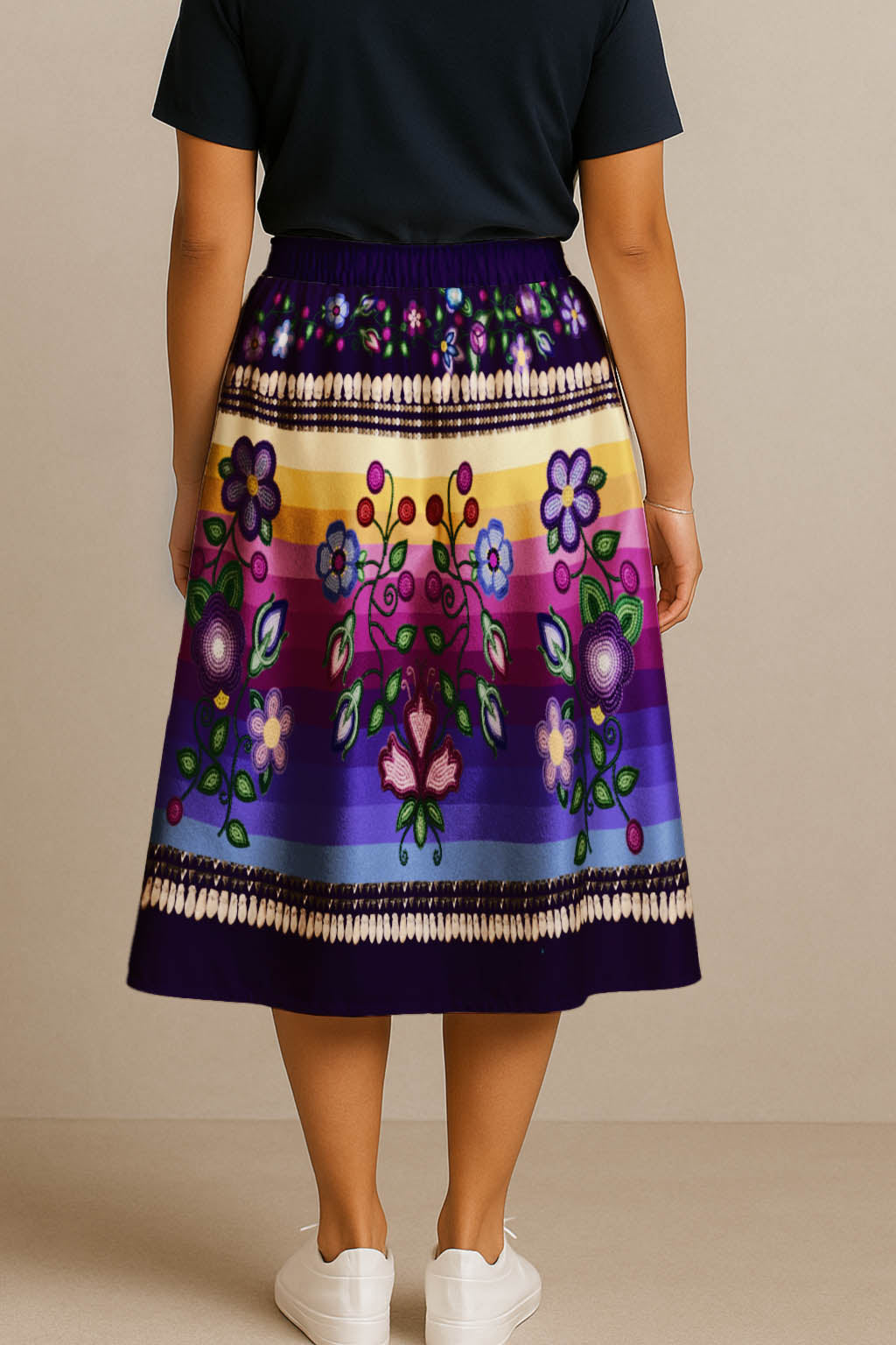 Beaded Offering Purple 1 Midi Skirt