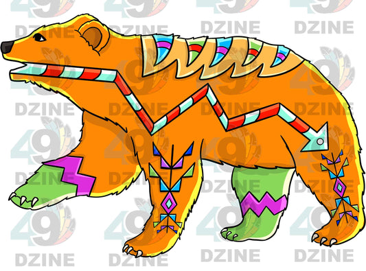 Bear 3 Colored Transfer (Various Sizes)