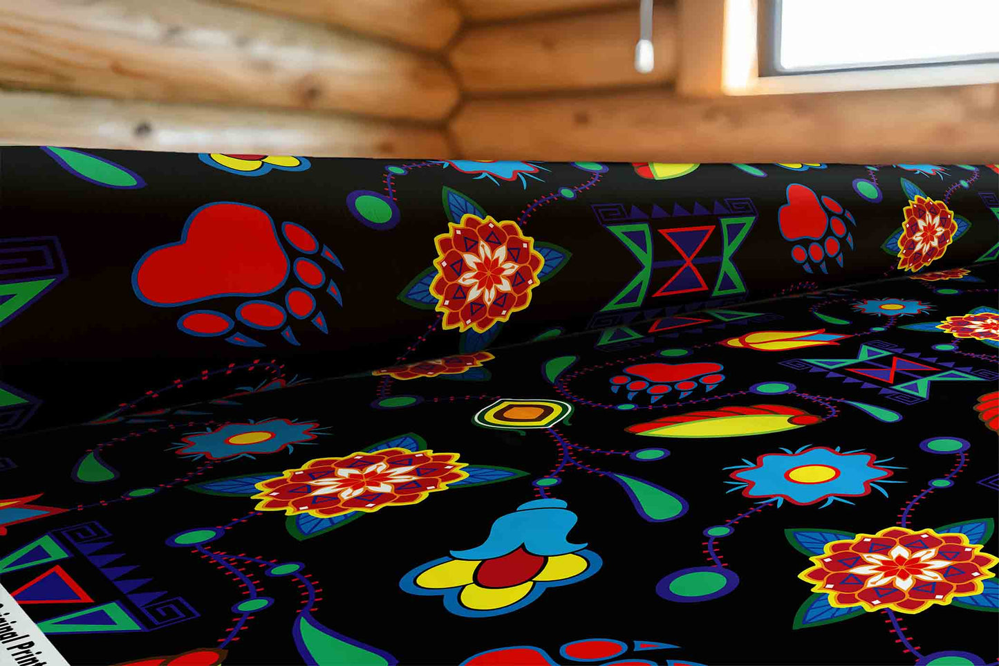 Bear Clan Floral Fabric