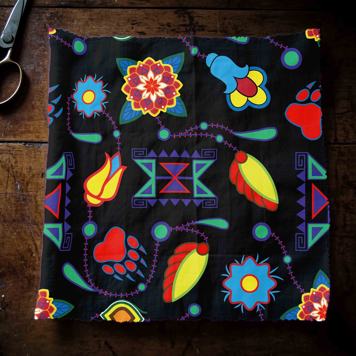 Bear Clan Floral Fabric