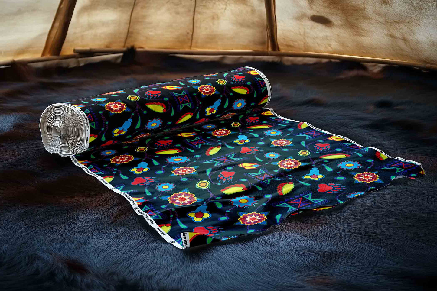 Bear Clan Floral Fabric