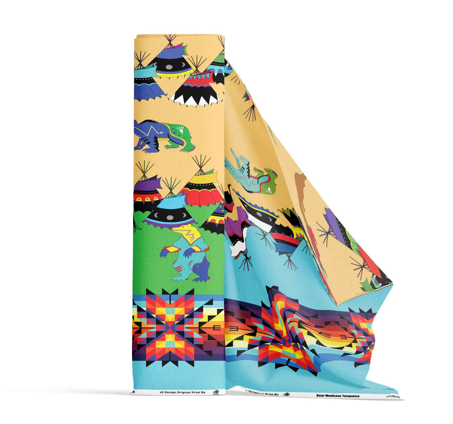 Bear Medicine Turquoise Fabric