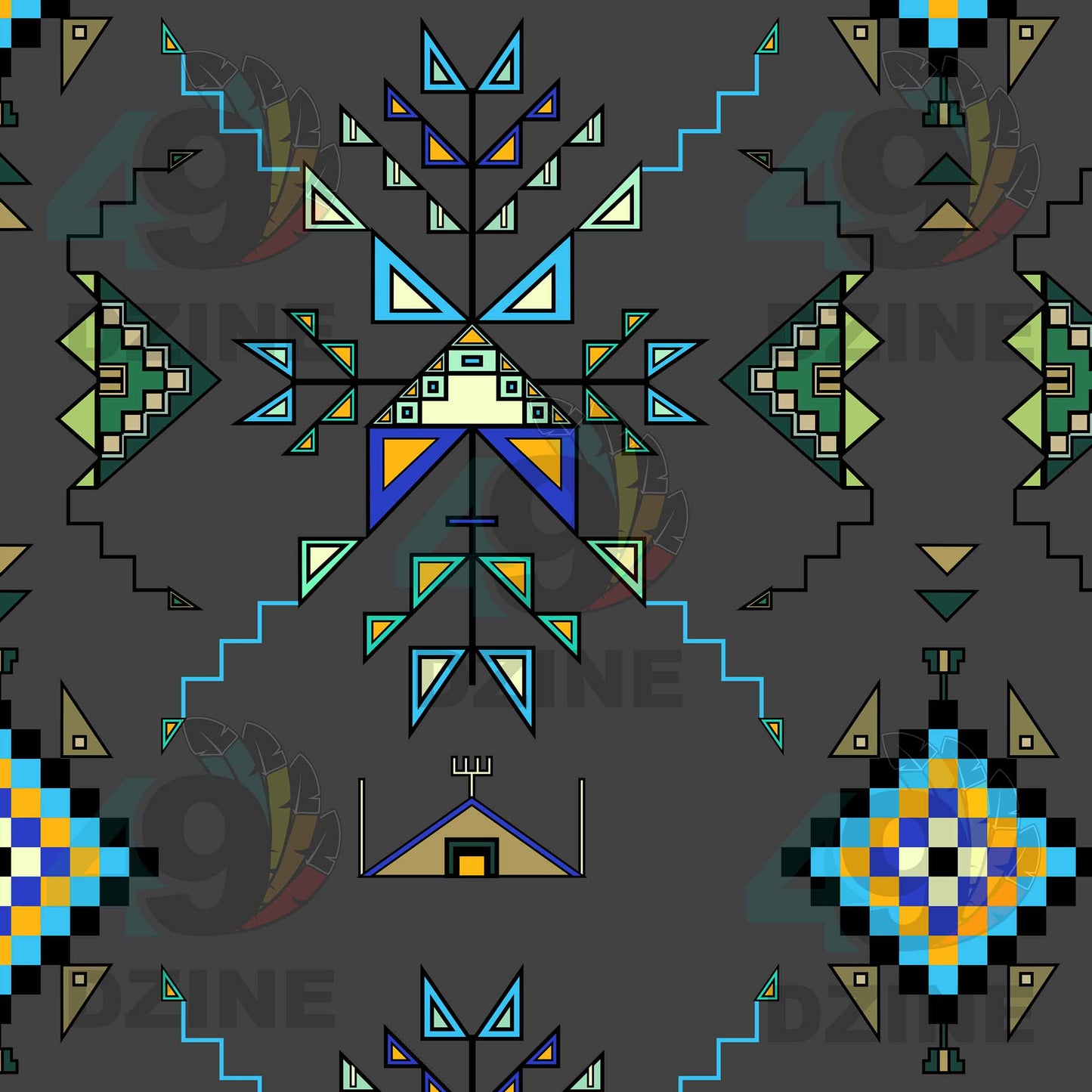 Bear Shield Gray Fabric