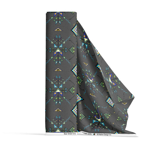 Bear Shield Gray Fabric