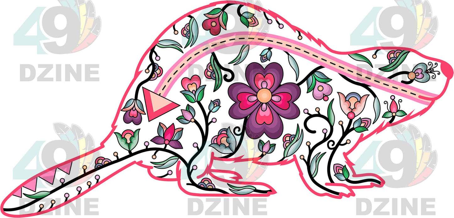 Floral Beaver Motif