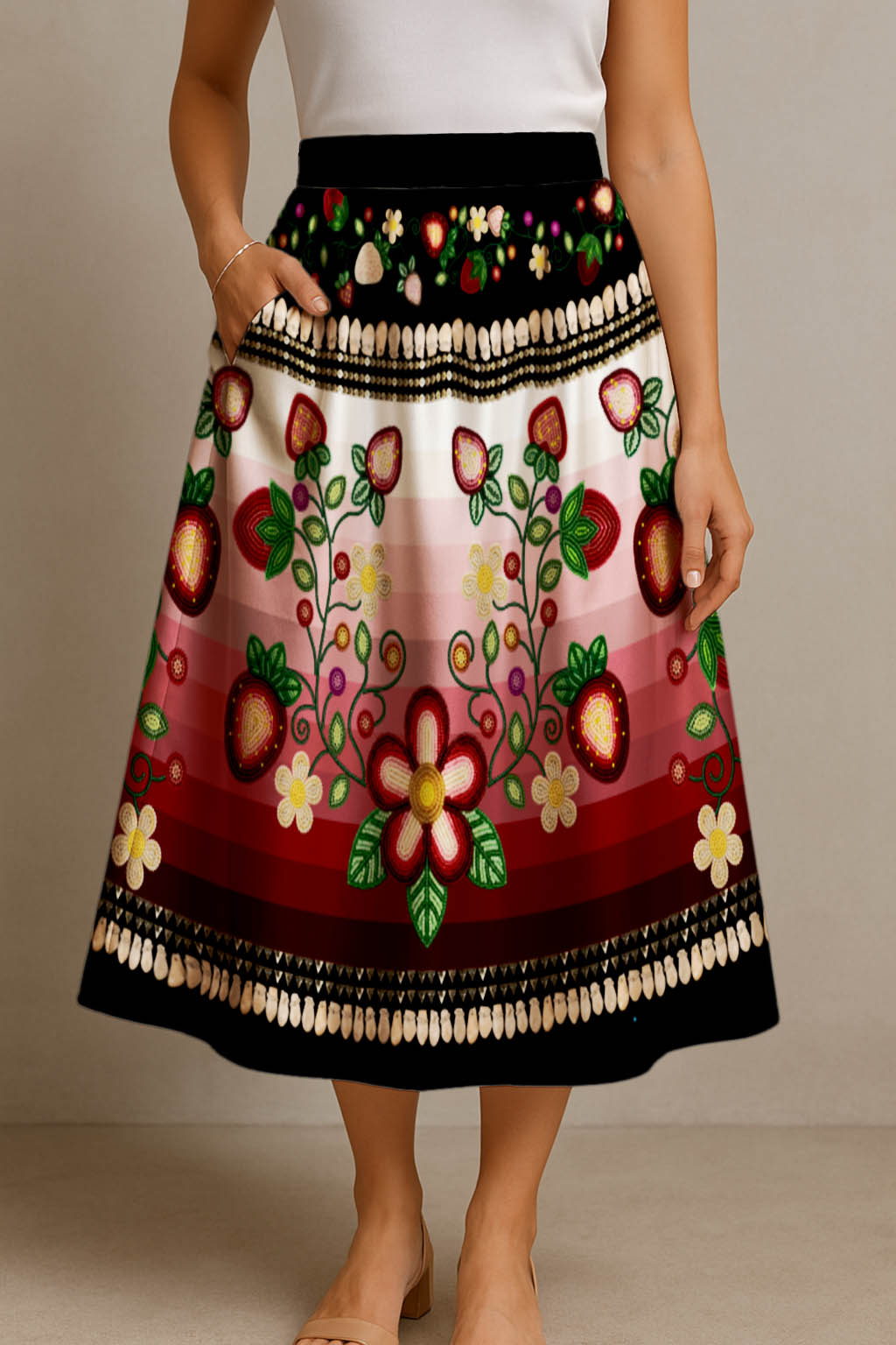 Berry Rites Midi Skirt