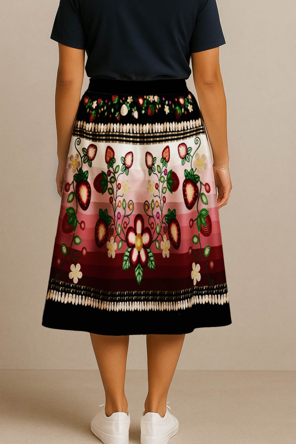 Berry Rites Black 1 Midi Skirt