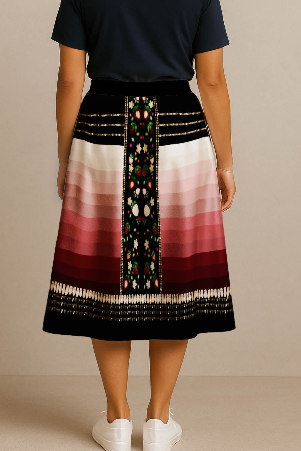 Berry Rites Black 2 Midi Skirt