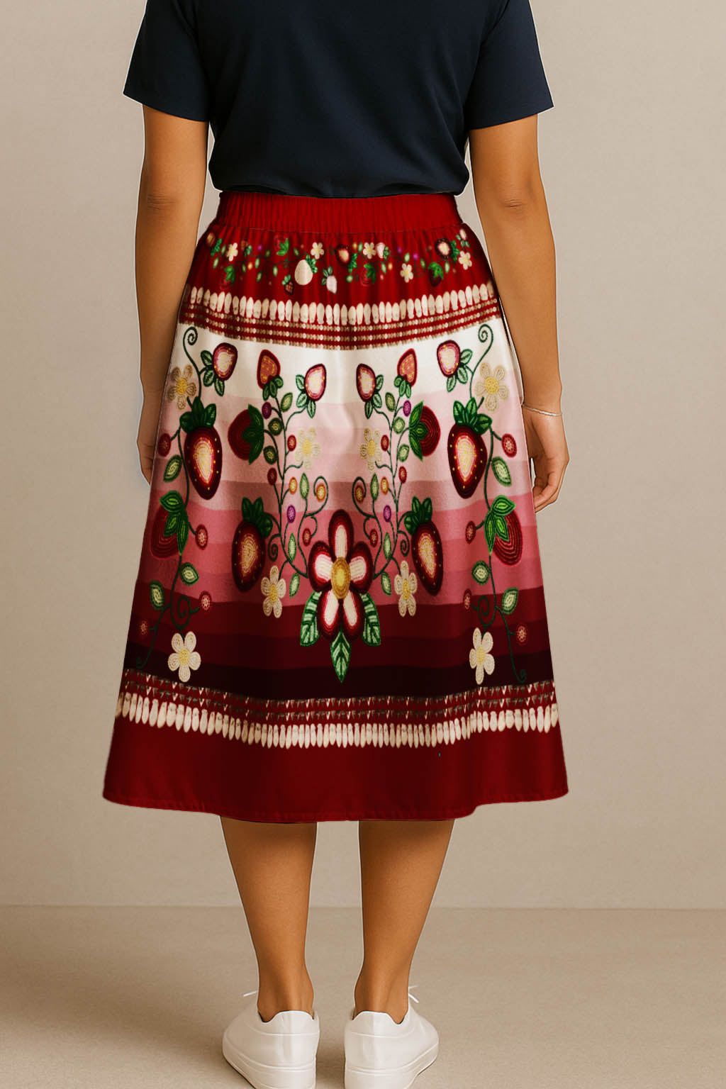 Berry Rites Red 1 Midi Skirt