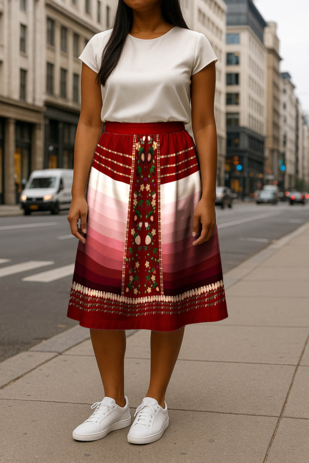 Berry Rites Red 2 Midi Skirt
