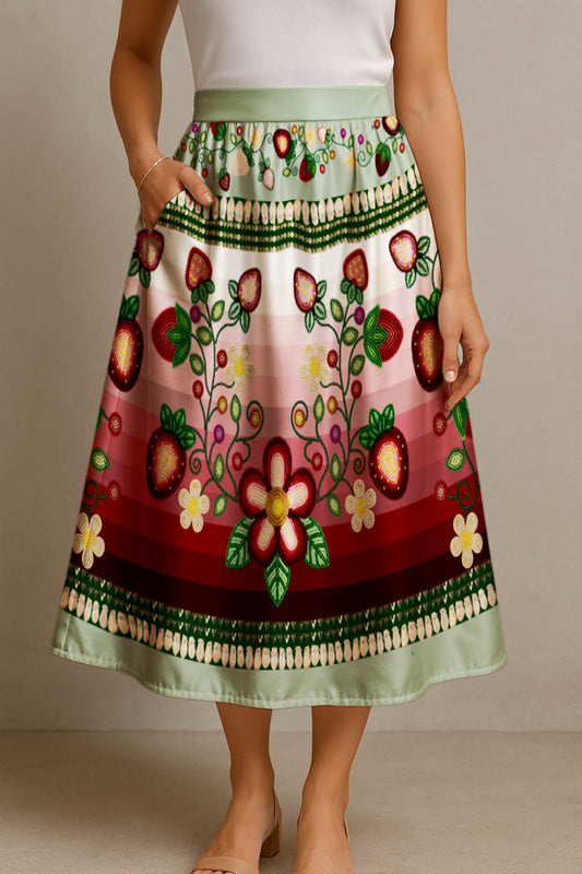 Berry Rites Sage 1 Midi Skirt