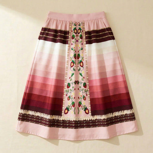 Berry Rites Pink 2 Midi Skirt