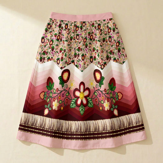Berry Rites Pink 3 Midi Skirt