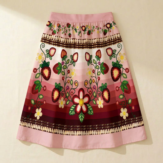 Berry Rites Pink 1 Midi Skirt