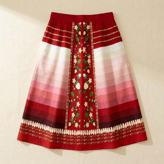 Berry Rites Red 2 Midi Skirt