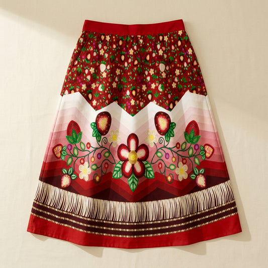 Berry Rites Red 3 Midi Skirt