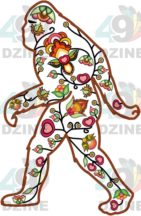 Floral Bigfoot Motif