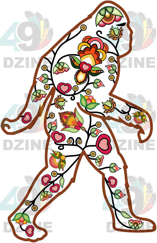 Floral Bigfoot Motif