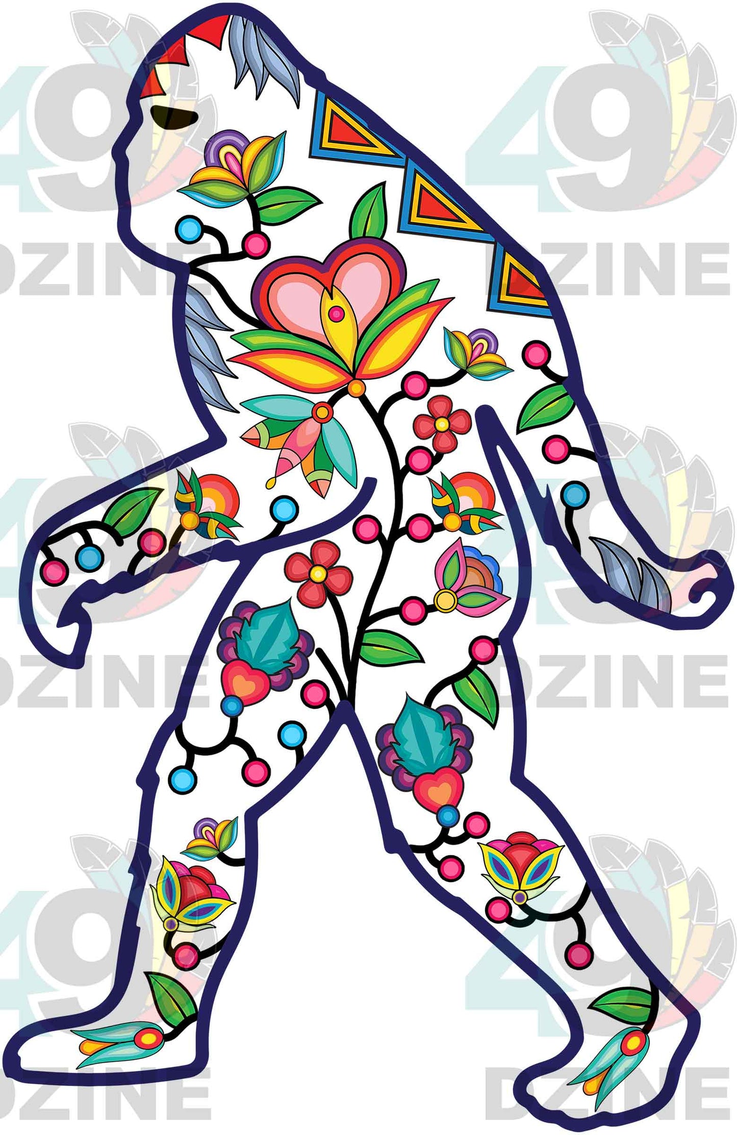 Floral Bigfoot Motif