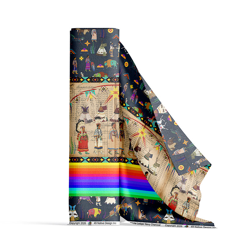 BlackFoot Line Navy Charcoal Fabric