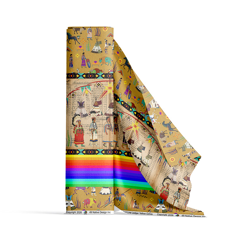 BlackFoot Line Yellow Ochre Fabric