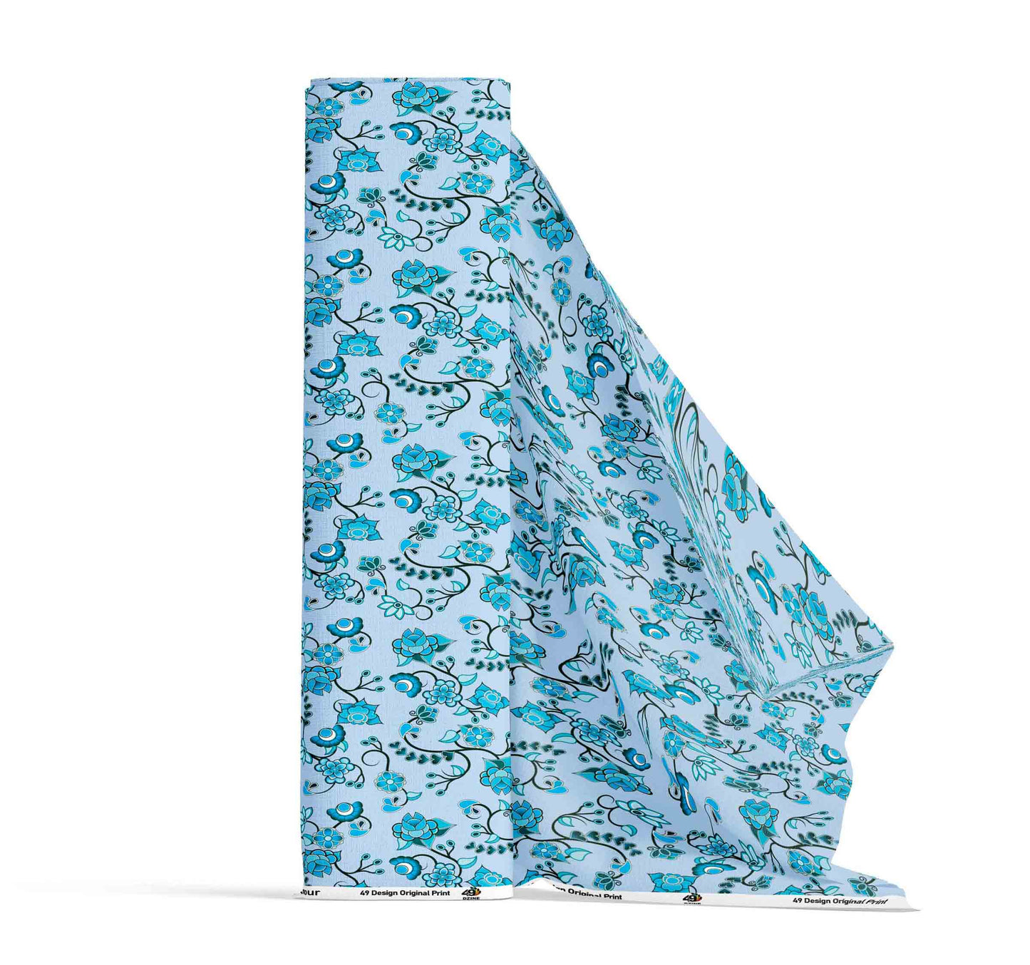 Blue Floral Amour Fabric