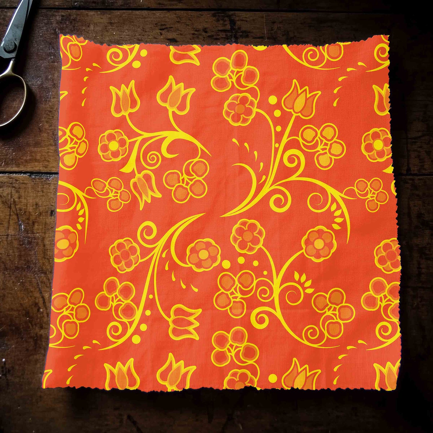 Blue Trio Orange Fabric