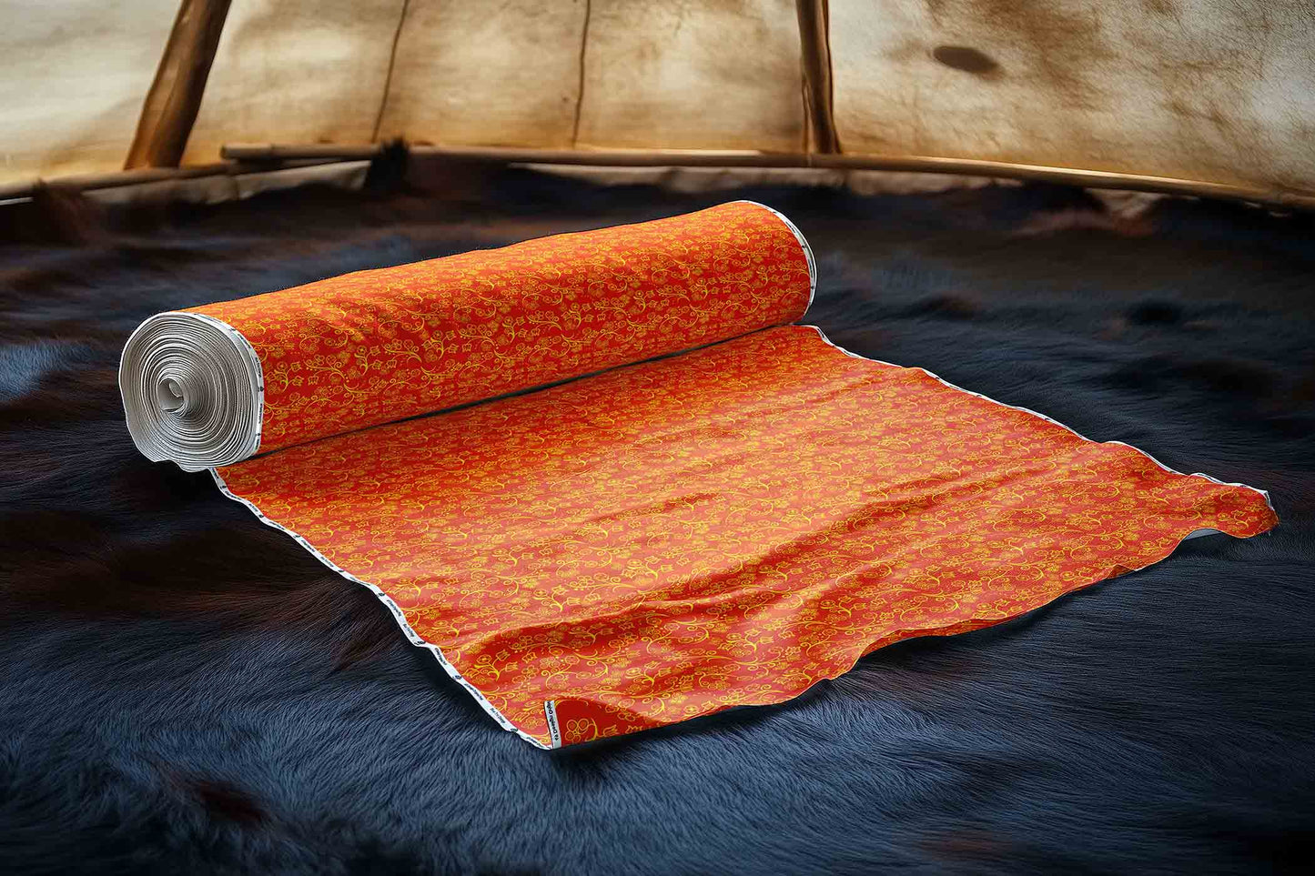 Blue Trio Orange Fabric