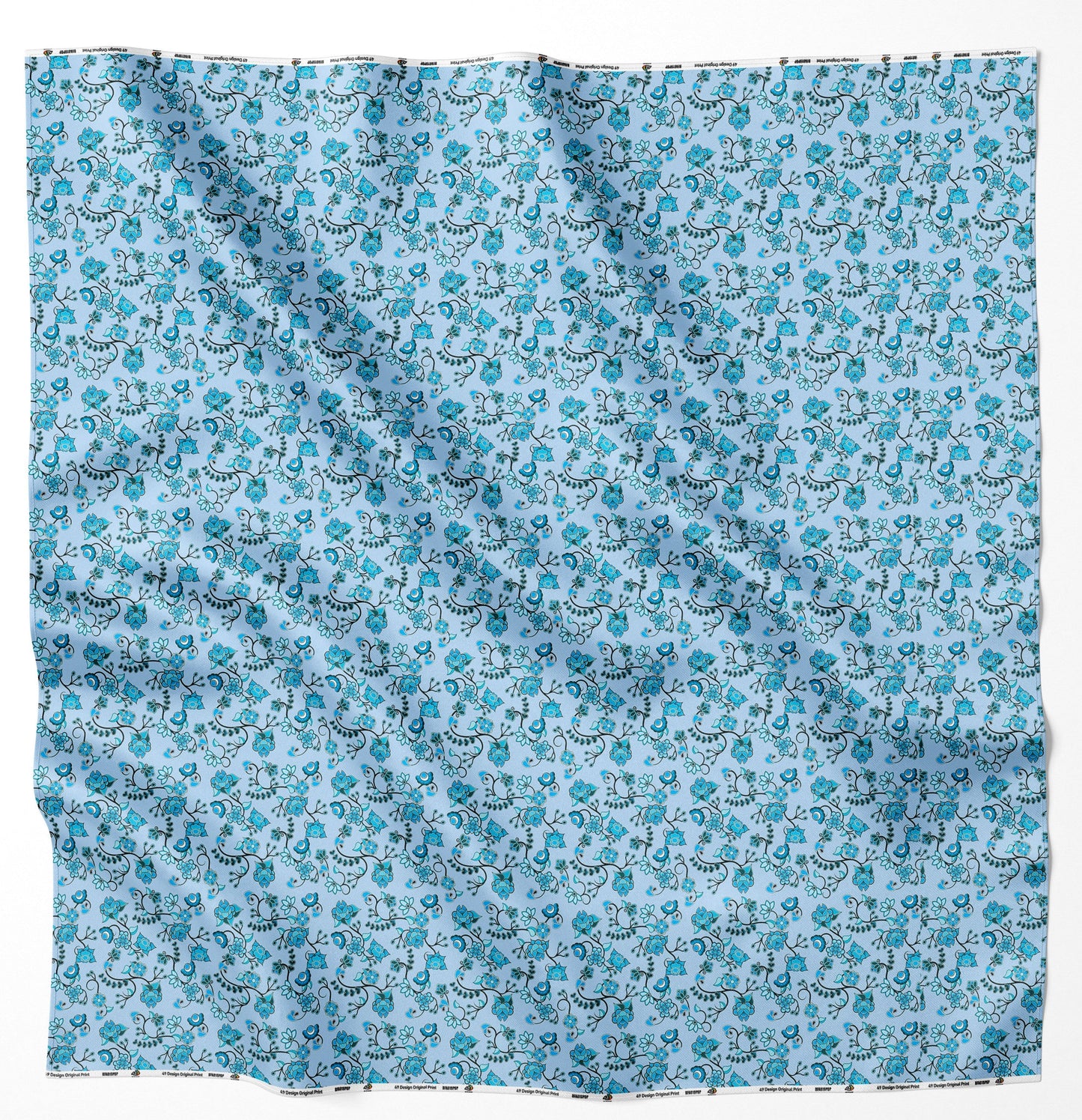 Blue Floral Amour Fabric