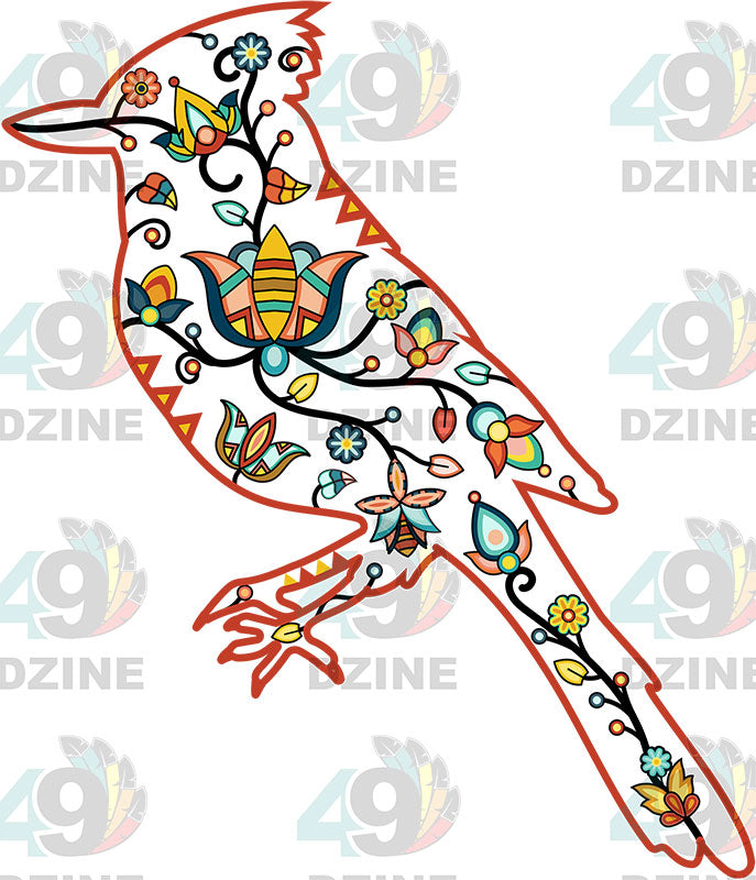 Floral Bluejay Motif