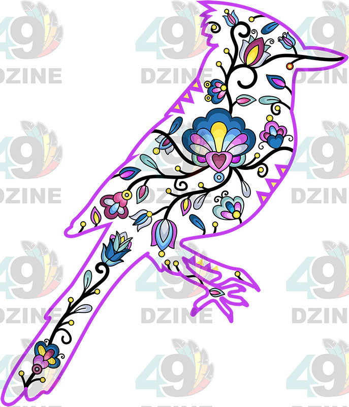 Floral Bluejay Motif