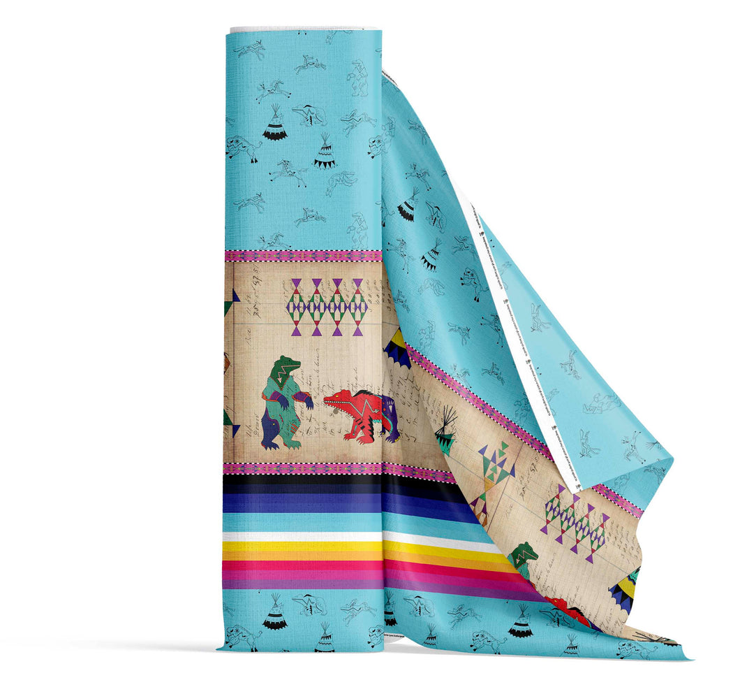 Ledger Bears Sky Fabric