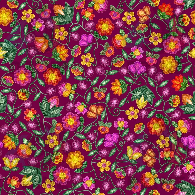 Boreal Bounty Dark Magenta Fabric