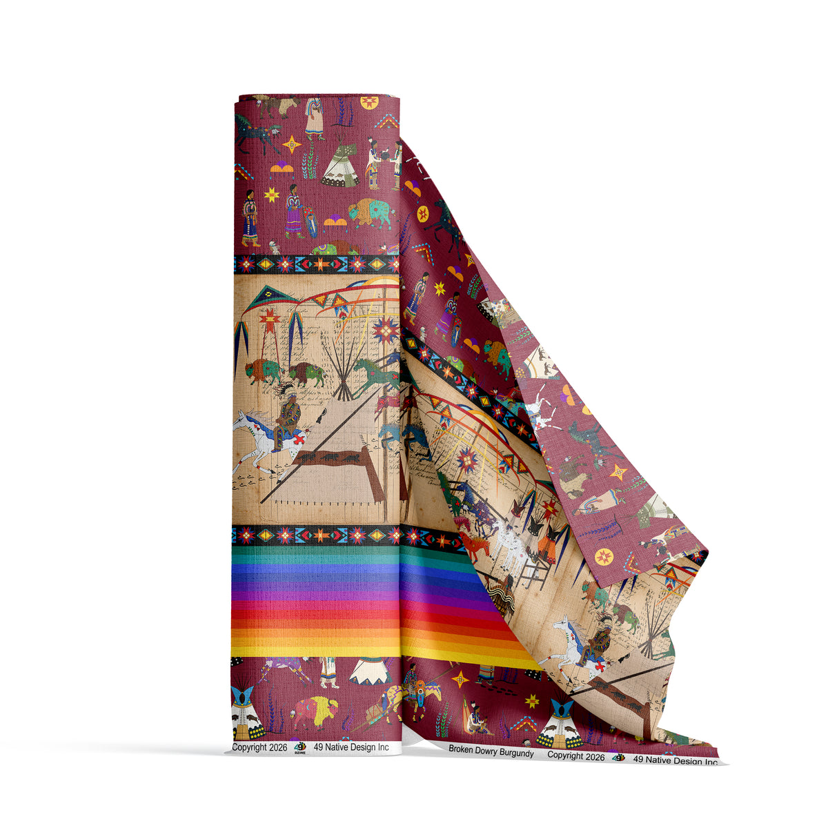 Broken Dowry Burgundy Fabric