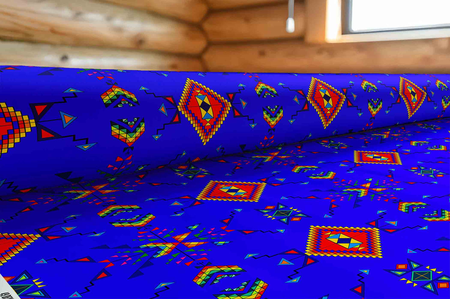 Buffalo Jump Blue Fabric