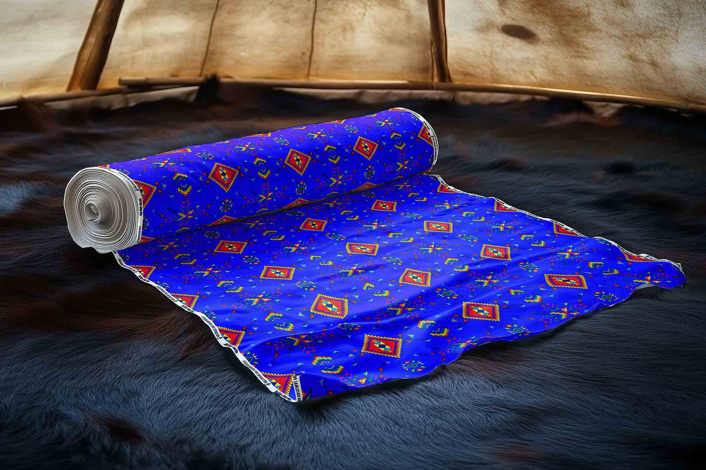 Buffalo Jump Blue Fabric