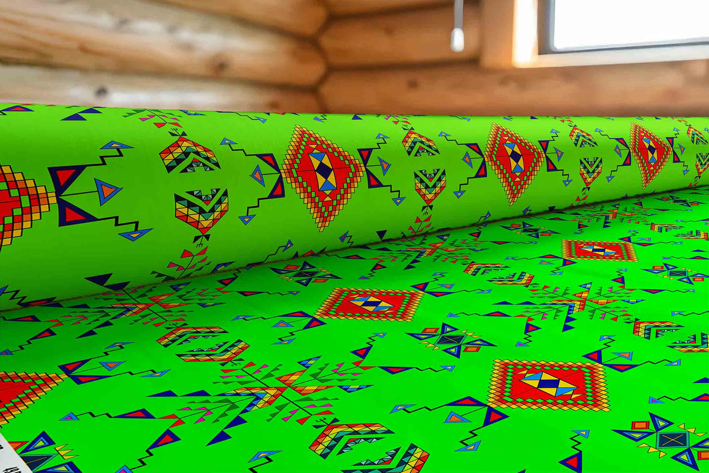 Buffalo Jump Neon Green Fabric