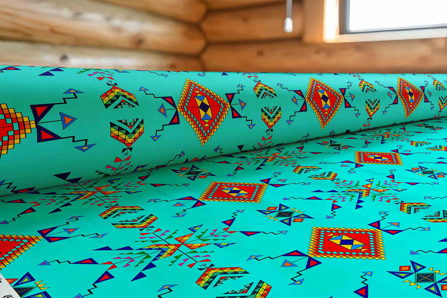 Buffalo Jump Turquoise Fabric