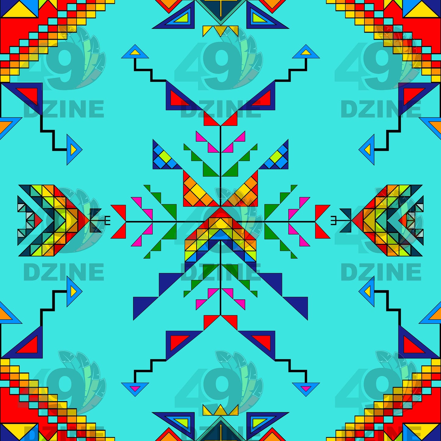 Buffalo Jump Turquoise Fabric