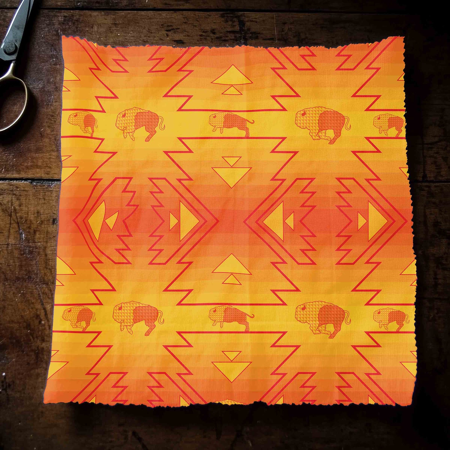 Buffalo Run Orange Fabric
