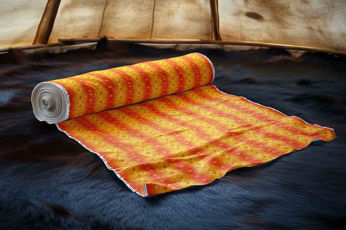 Buffalo Run Orange Fabric